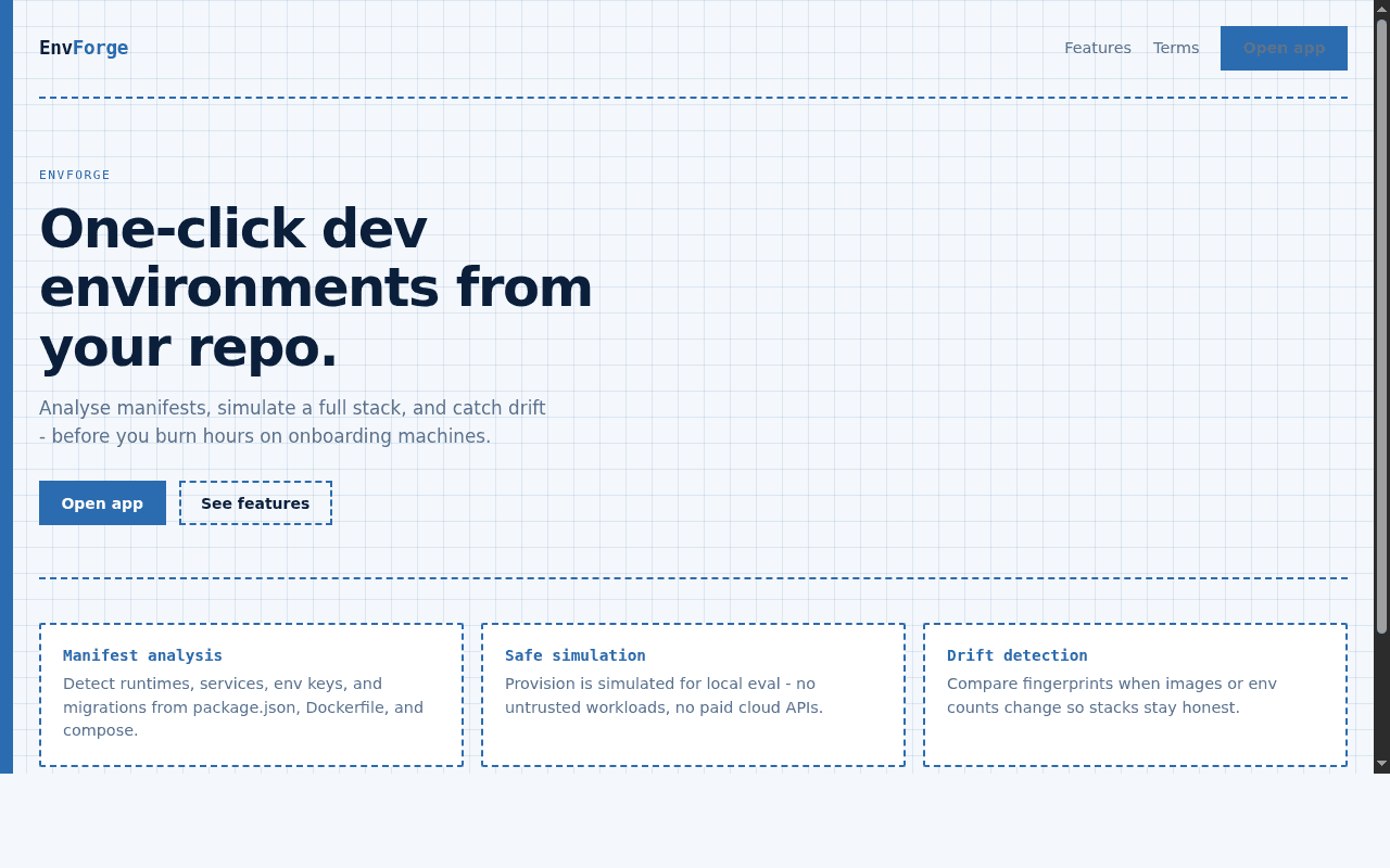 One Click Dev Environment Platform