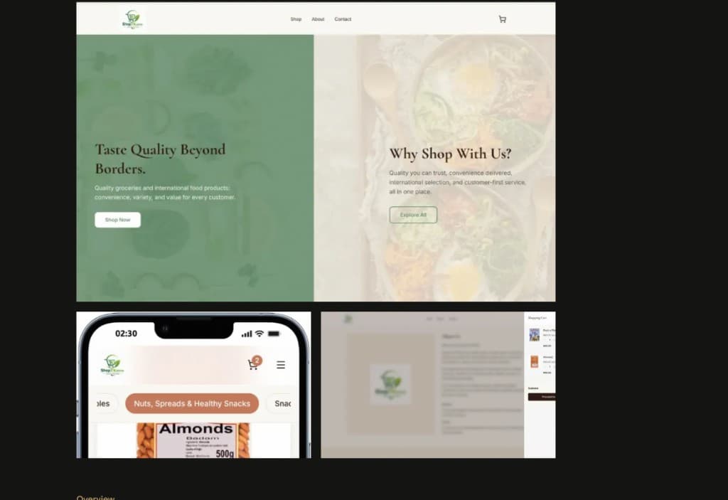 ShopTKstore | Ecommerce Grocery Platform showcase