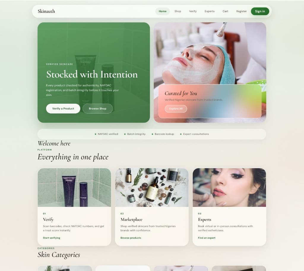 Skinauth | Skincare Authentication Platform